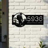 Custom Metal Hiking Camping mountain climbing Metal Address Sign, House number, Outdoor Number Signage, Yard Sign Address Plate