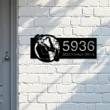 Custom Metal Saxophone player musician Metal Address Sign Custom House number Hanging Address Plaque Yard Sign Outdoor Sign