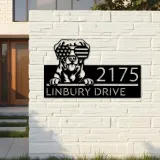 Custom Metal Chesapeake Bay retriever dog Puppy Metal Address Sign House number Hanging Address Plaque Yard Sign Outdoor decor