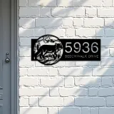 Custom Metal Fox Wild animal wildlife Metal Address Sign, House number, Outdoor Number Signage, Yard Sign Address Plate