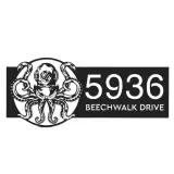 Custom Metal Octopus in diving helmet Metal Address Sign, House number, Outdoor Number Signage, Yard Sign Address Plate