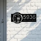Custom Metal Cinema popcorn movie lover Metal Address Sign Custom House number Hanging Address Plaque Yard Sign Outdoor