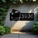 Custom Metal Pigs farmhouse animal ranch Metal Address Sign, House number, Outdoor Number Signage, Yard Sign Address Plate
