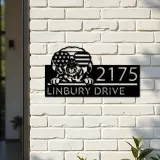 Custom Metal Shih Tzu dog US flag glasses Metal Address Sign House number Hanging Address Plaque Yard Sign Outdoor decor