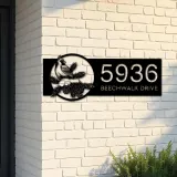 Custom Metal Northern cardinal bird Metal Address Sign, House number, Outdoor Number Signage, Yard Sign Address Plate