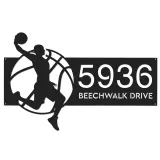 Custom Metal Basketball player Sport Metal Address Sign, House number, Outdoor Number Signage, Yard Sign Address Plate