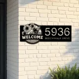 Custom Metal Bee hive honeycomb farmhouse Farm Ranch Metal Address Sign, House number, Outdoor Number Signage, Yard Sign Address Plate