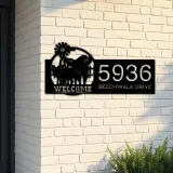 Custom Metal Pigs farmhouse animal ranch Metal Address Sign, House number, Outdoor Number Signage, Yard Sign Address Plate