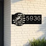 Custom Metal Plumber handyman Metal Address Sign House number Hanging Address Plaque Yard Sign Outdoor