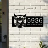 Custom Metal Cow heifer farmhouse farm animal ranch Metal Address Sign, House number, Outdoor Number Signage, Yard Sign Address Plate