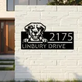 Custom Metal Golden Retriever dog Metal Address Sign House number Hanging Address Plaque Yard Sign Outdoor decor