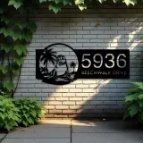 Custom Metal Cute Seal Wild animal wildlife Metal Address Sign, House number, Outdoor Number Signage, Yard Sign Address Plate