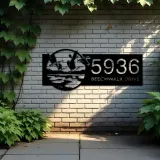 Custom Metal Ducks Wild animal wildlife Metal Address Sign, House number, Outdoor Number Signage, Yard Sign Address Plate