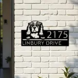 Custom Metal Cocker Spaniel dog Puppy Metal Address Sign House number Hanging Address Plaque Yard Sign Outdoor decor