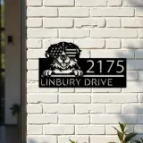 Custom Metal Bernese mountain dog US glasses Metal Address Sign House number Hanging Address Plaque Yard Sign Outdoor decor
