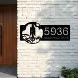 Custom Metal Rocket Launch spaceship Metal Address Sign, House number, Outdoor Number Signage, Yard Sign Address Plate