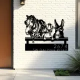 Custom Metal Horse Mule Goat farmhouse farm animals Metal Address Sign, House number, Outdoor Number Signage, Yard Sign Address Plate
