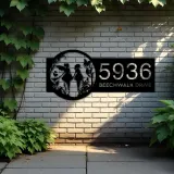 Custom Metal Fairies flowers garden Metal Address Sign Custom Hanging Address Plaque House number Yard Sign Outdoor Sign