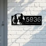 Custom Metal Cowboy horse rider Metal Address Sign, House number, Outdoor Number Signage, Yard Sign Address Plate