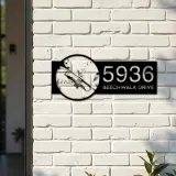 Custom Metal Trumpet musical instrument Metal Address Sign Custom House number Hanging Address Plaque Yard Sign Outdoor Sign