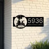 Custom Metal Dad and Son go fishing Metal Address Sign Custom House number Hanging Address Plaque Yard Sign Outdoor