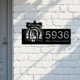 Custom Metal Border Collie dog puppy welcome Metal Address Sign, House number, Outdoor Number Signage, Yard Sign Address Plate