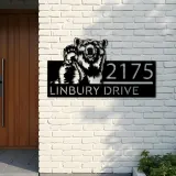 Custom Metal Grizzly Bear Metal Address Sign, House number, Outdoor Number Signage, Yard Sign Address Plate001