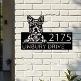 Custom Metal Scottish Terrier Dog Cute puppy Metal Address Sign House number Hanging Address Plaque Yard Sign Outdoor decor
