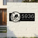 Custom Metal Birds couple Metal Address Sign, House number, Outdoor Number Signage, Yard Sign Address Plate