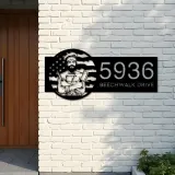 Custom Metal Chef cook cooking US flag Metal Address Sign, House number, Outdoor Number Signage, Yard Sign Address Plate