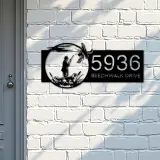 Custom Metal Duck Hunting Hunter Metal Address Sign, House number, Outdoor Number Signage, Yard Sign Address Plate