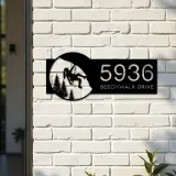 Custom Metal Mountain Rock climbing Metal Address Sign, House number, Outdoor Number Signage, Yard Sign Address Plate