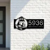 Custom Metal Ship with rope sea adventure Metal Address Sign, House number, Outdoor Number Signage, Yard Sign Address Plate