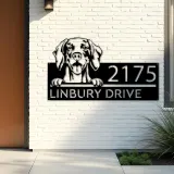 Custom Metal Weimaraner Dog Cute puppy Metal Address Sign House number Hanging Address Plaque Yard Sign Outdoor decor