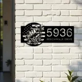 Custom Metal Plumber handyman Metal Address Sign House number Hanging Address Plaque Yard Sign Outdoor