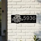 Custom Metal Halloween Metal Address Sign Custom House number Hanging Address Plaque Yard Outdoor Sign
