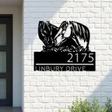 Custom Metal Horse couple farm house ranch Metal Address Sign, House number, Outdoor Number Signage, Yard Sign Address Plate