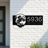 Custom Metal Motocross rider Mountain bike climbing Metal Address Sign, House number, Outdoor Number Signage, Yard Sign Address Plate