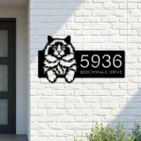 Custom Metal Ragdoll Cat Pet kitty Metal Address Sign, House number, Outdoor Number Signage, Yard Sign Address Plate