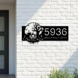 Custom Metal Haunted scene halloween pumpkin Metal Address Sign Custom House number Hanging Address Plaque Yard Outdoor Sign