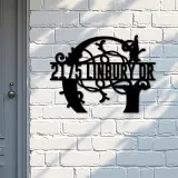 Custom Metal Floral Monogram Split Letter G Metal Address Sign House number Hanging Address Plaque Yard Sign Outdoor decor