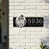 Custom Metal Floral Mom And Baby Metal Address Sign, House number, Outdoor Number Signage, Yard Sign Address Plate