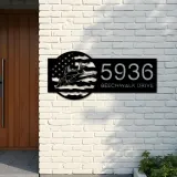 Custom Metal Stealth Fighter Jet airplane US flag Metal Address Sign House number Hanging Address Plaque Yard Sign Outdoor
