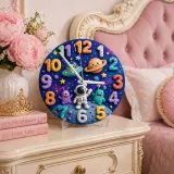 Playful Outer Space Kids Room Wall Clock