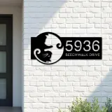 Custom Metal Yin Yang cat cute kitten pet Metal Address Sign, House number, Outdoor Number Signage, Yard Sign Address Plate