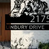 Custom Metal Chicken Cow horse farmhouse farm animals Metal Address Sign, House number, Outdoor Number Signage, Yard Sign Address Plate
