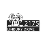 Custom Metal Weimaraner Dog Cute puppy Metal Address Sign House number Hanging Address Plaque Yard Sign Outdoor decor