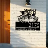Custom Metal farm animals farmhouse ranch Metal Address Sign, House number, Outdoor Number Signage, Yard Sign Address Plate