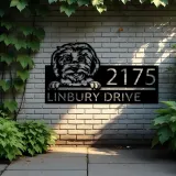 Custom Metal Maltese dog Cute puppy Metal Address Sign House number Hanging Address Plaque Yard Sign Outdoor decor