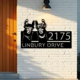 Custom Metal Llamas Metal Address Sign, House number, Outdoor Number Signage, Yard Sign Address Plate